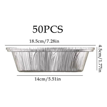 50pcs Aluminum Foil Trays Non-Stick Aluminum Foil Baking Pans Air Fryer Sheets Liners Round Oil-proof Air Fryer Basket Liner