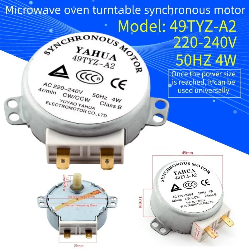 Microwave Synchronous Motor AC 220-240V 4W 49TVZ-A2 Turntable Motor Replacement Part for Oven
