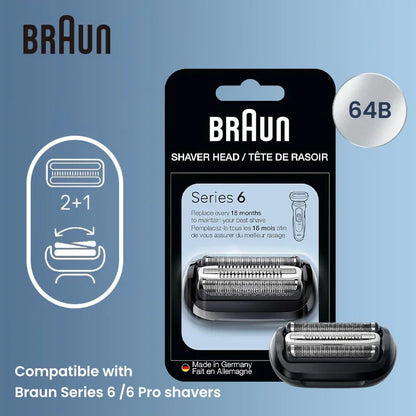 64B Replacement Shaver Head Compatible with Braun Series 6 / 6 Pro