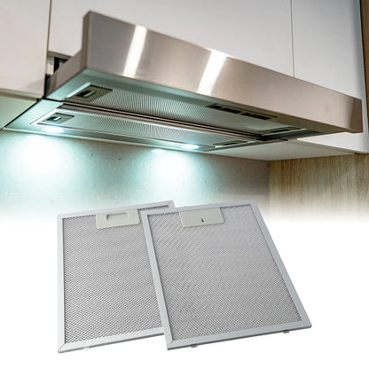 Set of 2 Metal Cooker Hood Filters with Enhanced Grease Filtration Fits Most Range Hoods Dimensions 300 x 240 x 9mm