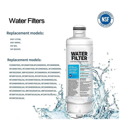Replacement Refrigerator Water Filter Compatible with Samsung DA97-17376B / DA97-08006C / RF28R7351SG / RF23M8070SR — 4 Pack