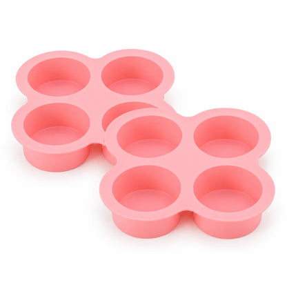 Air Fryer Egg Mold Round Shape Eggs Mold 4 Cavity Non-Stick Silicone Air Fryer Egg Pan Egg Steamer Cooking Mold Fried Egg Tool