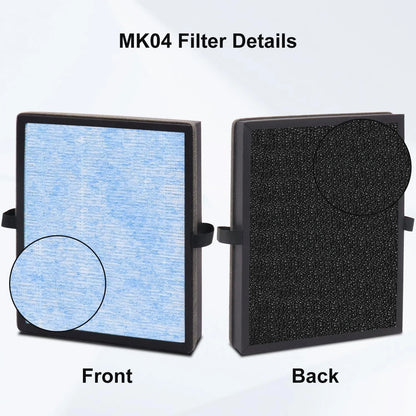 2 Pack MK04 Replacement Filter Compatible with Aroeve - Filter Replacement For Filte Pet Dander