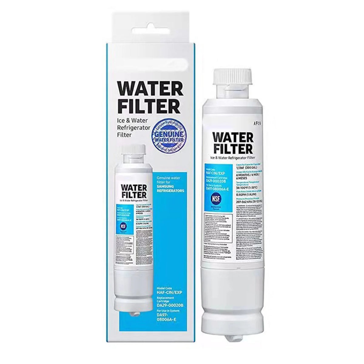 Replacement Refrigerator Water Filter Compatible with Samsung DA29-00020B — 1/2/3 Pack