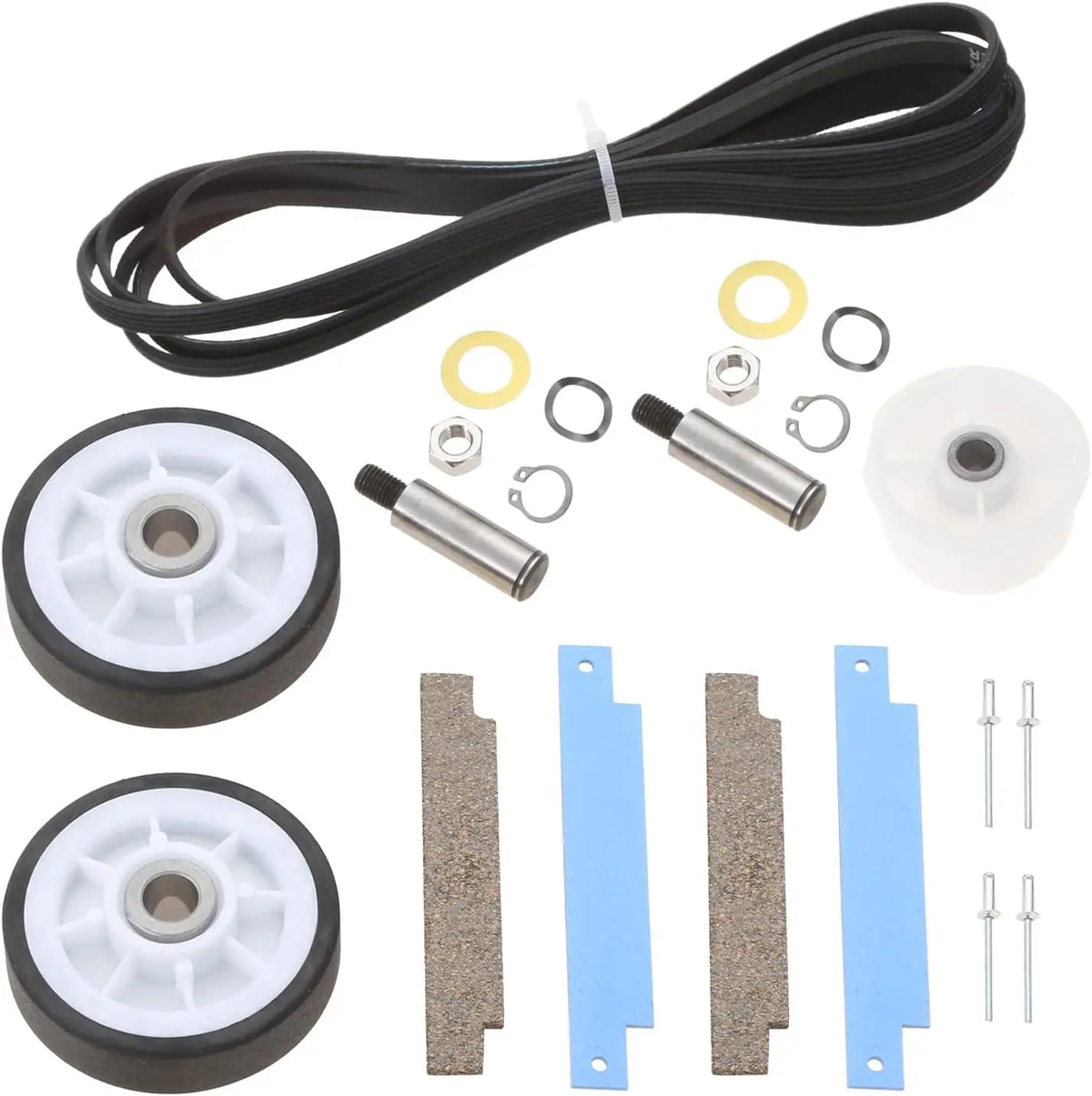 12001541 Dryer Drum Roller Kit 306508 Drum Bearing Kit WP6-3700340 Dryer Idler Pulley & WP33002535 Drum Belt