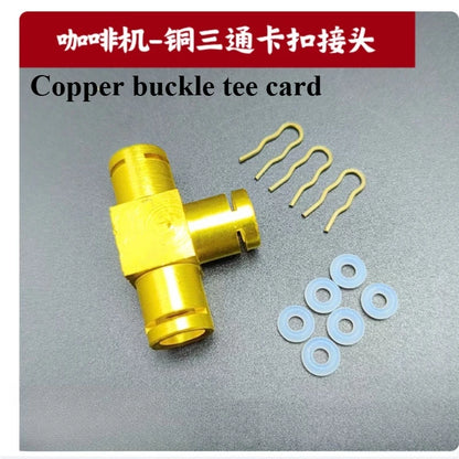 Compatible with Coffee Machine Accessories Solenoid Valve Copper Connector G1/8 1-point Spring Tee Combination Interface