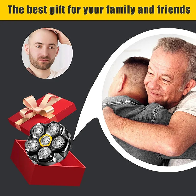 6 Blade Magnetic Replacement Shaving Heads Compatible with 6D Blade Head Compatible with Head Shavers for Bald Men