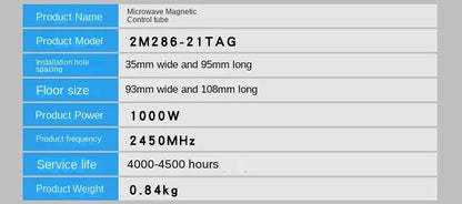 Microwave frequency conversion magnetron 2M286 microwave equipment accessories 1000W microwave electronic tube heating tube