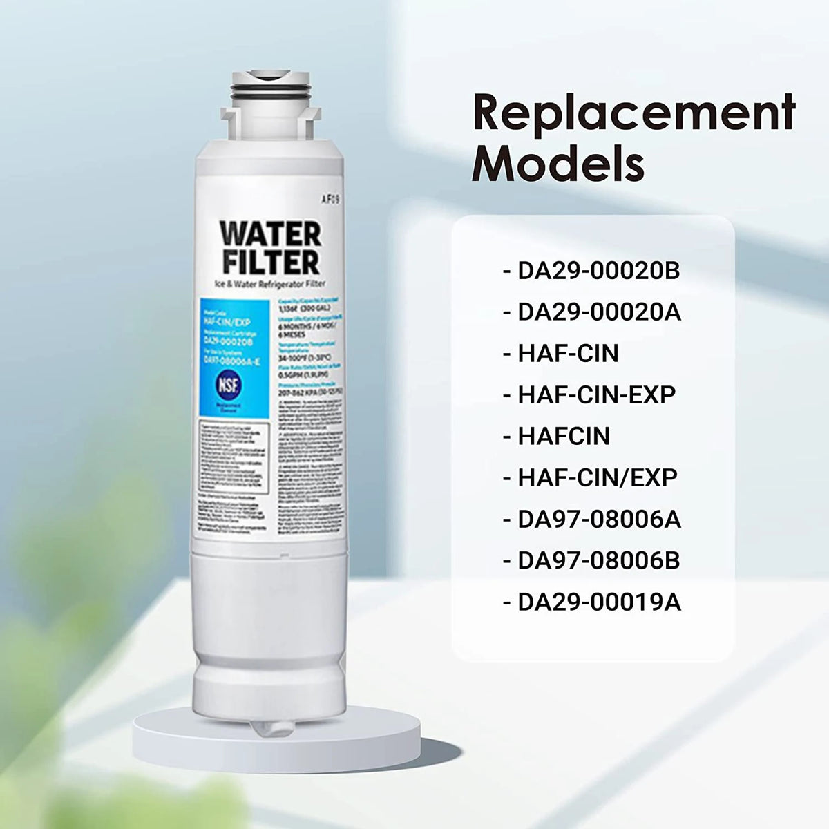 Replacement Refrigerator Water Filter — DA29-00020A / RF28HFEDBSR / RF263BEAESR / RF263TEAESG Reference