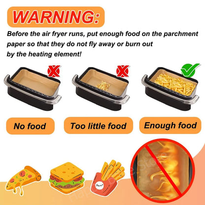10.4L Air Fryer Liners for Ninja Flexi AF500 Duronic AF34 Drawer Rectangle Disposable Air Fryer Paper Liner Airfryer Accessories