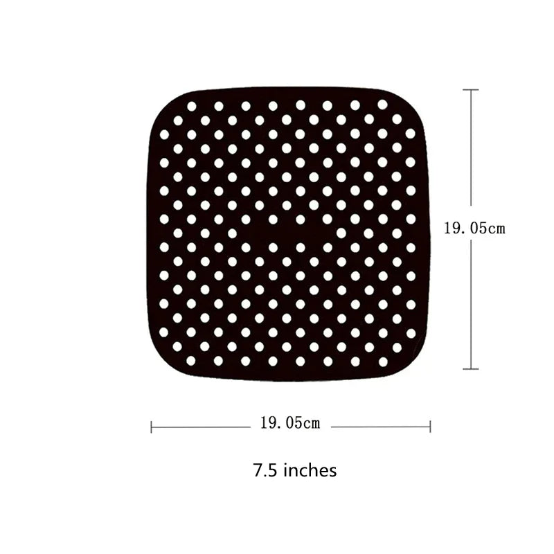 2pc/1pc Air Fryer Silicone Tray Rectangle Oven Baking Basket Reusable Liner Insert Dish Fried Chicken for Airfryers Accessories