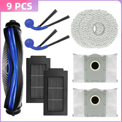 Compatible with Ecovacs Deebot T30C / T30C OMNI Parts Main Roller Side Brush Filter Mop Cloth Dust Bag