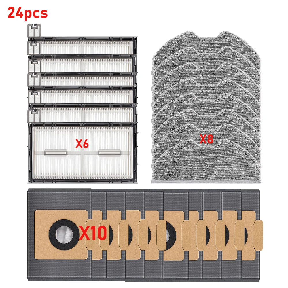 Replacement For Eufy X8 Pro SES Robot Vacuum Cleaner Accessories Roller Brush Mop Pads Main Side Brush Dust Bags Spare Parts