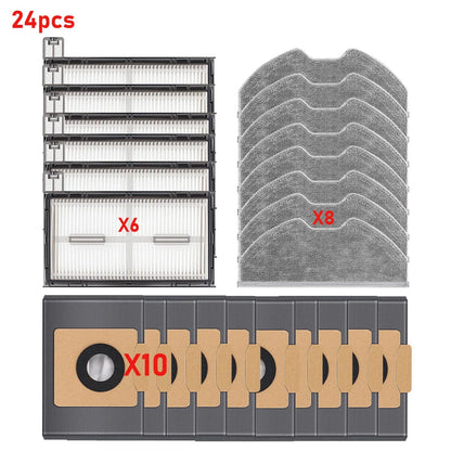 Replacement For Eufy X8 Pro SES Robot Vacuum Cleaner Accessories Roller Brush Mop Pads Main Side Brush Dust Bags Spare Parts