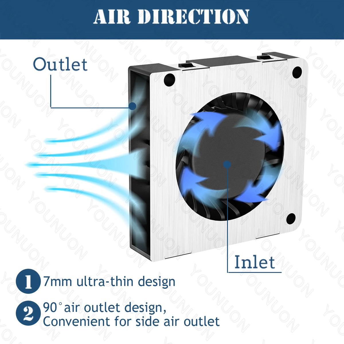 3cm 30mm fan 30x30x7mm 3007 5V/12V miniature ultra-thin blower, used for side-blowing heat dissipation of projector flat panel
