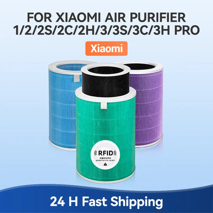 Air Filter Compatible with Xiaomi Mi Air Purifier 1 2 2S 2C 2H 3 3S 3C 3H Mijia Air Filters Replacement PM2.5 Blue Green Gray