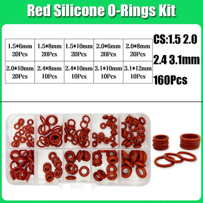 Silicone Red O Ring VMQ ORing Sealing Washer High Temperature Car Automotive Conditioner Plumbing Gaske