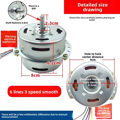6-wire cooling fan motor, accessory, 80W motor, clockwise rotation tower motor, air conditioning motor