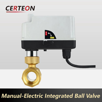 AC220V 24V Electric Brass Motorized Ball Valve 2/3 Way Manual Override Three Wire Control Water Shut Off Valve for Solar HVAC