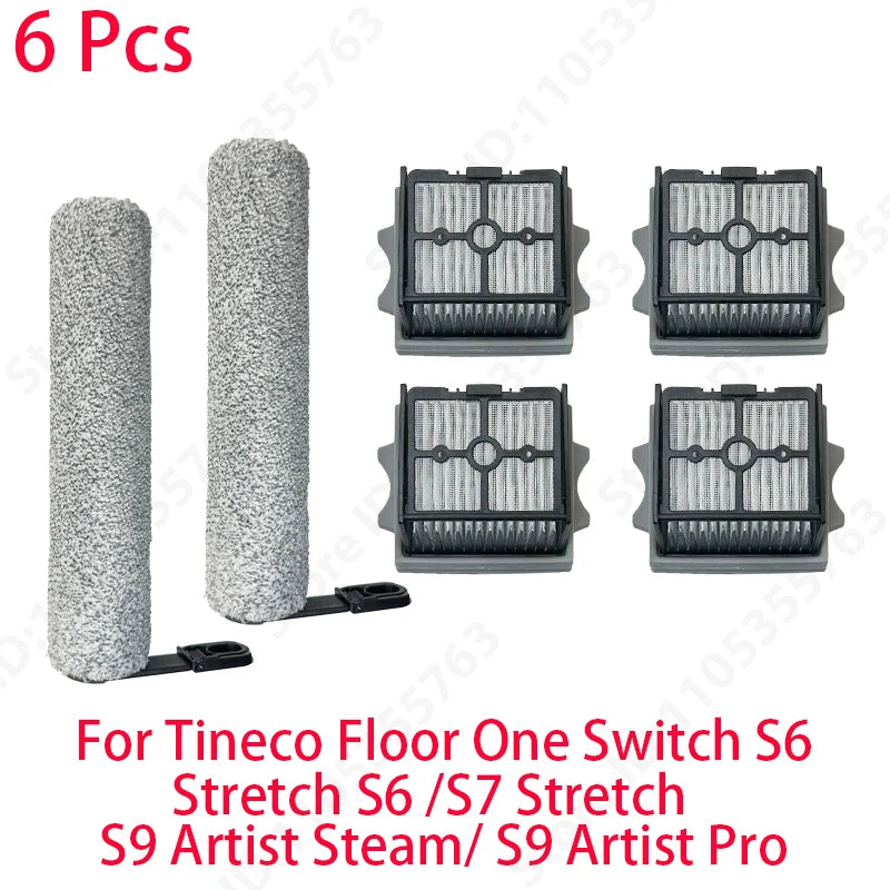 For Tineco Floor One Switch S6/Stretch S6 /S7 Stretch/ S9 Artist Steam/ S9 Artist Pro Wet Dry Vacuum Cleaner Roller Brush Filter