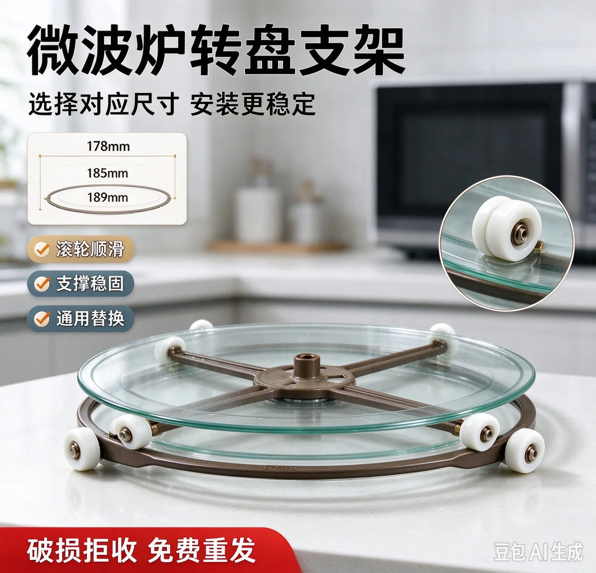 Compatible with Microwave Oven Turntable Bracket Microwave Oven Rotating Ring Accessories