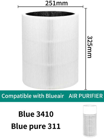 Compatible with Blueair air filter BULE PURE 311 Auto+ BULE 3410 filter element (2Pack)