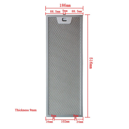 00660222 00660223 Cooker Hood Filter Set 516x166/516x186mm Kitchen Extractor Range Hood Grease Filter Aluminium 1pcs