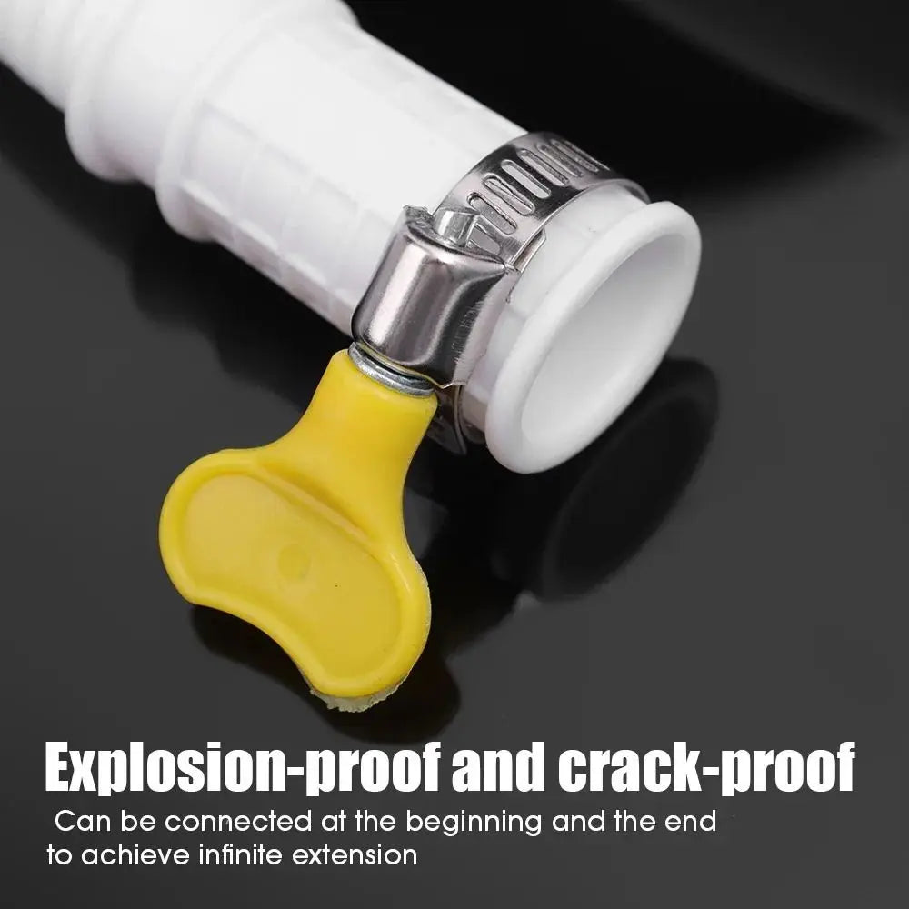 Washing Machine Dishwasher Drain Hose Pipe Waste Water Outlet Expel Soft Tube White PP Plumbing Stretchable Flexible Hose