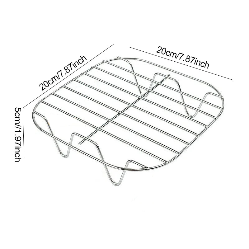 Air Fryer Accessories Metal Oven Air Fryer Racks For Baking Stackable Grill Skewer Rack Fit All Airfryer 4.2Qt - 5.8Qt