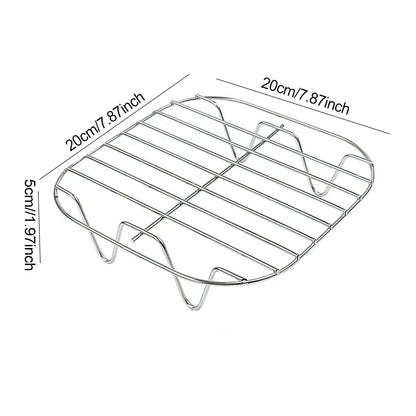 Air Fryer Accessories Metal Oven Air Fryer Racks For Baking Stackable Grill Skewer Rack Fit All Airfryer 4.2Qt - 5.8Qt