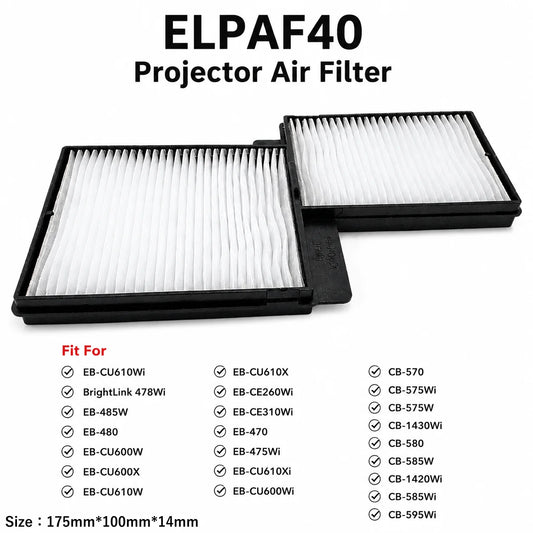 Replacement Projector Air Filter — ELPAF40 / EB-485W / EB-480 / EB-CU600W / EB-CU600X — Model Options
