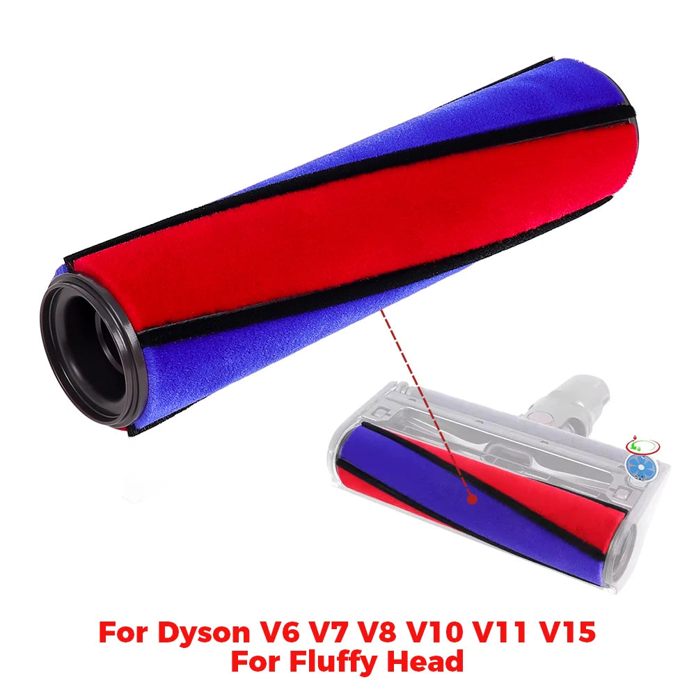 Soft Roller Brush Part For Dyson V6 V7 V8 V10 V11 Vacuum Cleaner Carpet Brushroll Bar Soft Velvet Roller Brush Bar Accessories