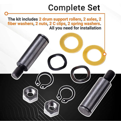 12001541 303373K 2pcs Dryer Drum Support Roller Kit Replacement Part Compatible with Maytag & Crosley Dryers 303373 12001541VP