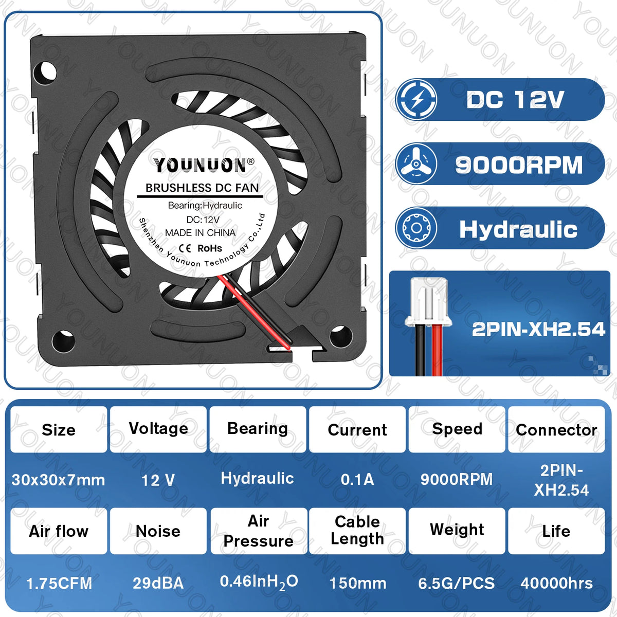 3cm 30mm fan 30x30x7mm 3007 5V/12V miniature ultra-thin blower, used for side-blowing heat dissipation of projector flat panel