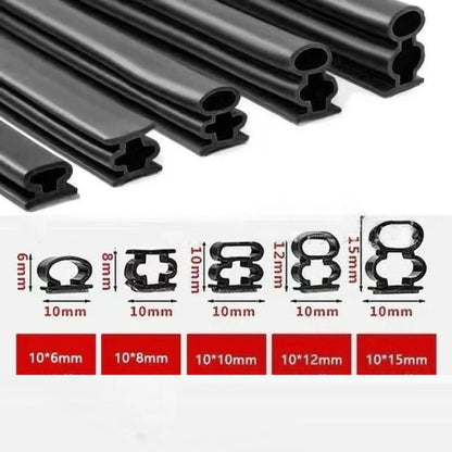 6meter Silicone Rubber Sealing Strip Crash 10x6/8/10/12/15mm Soundproof Door Thong Strip Security Door/ Window Sealed Slot Type