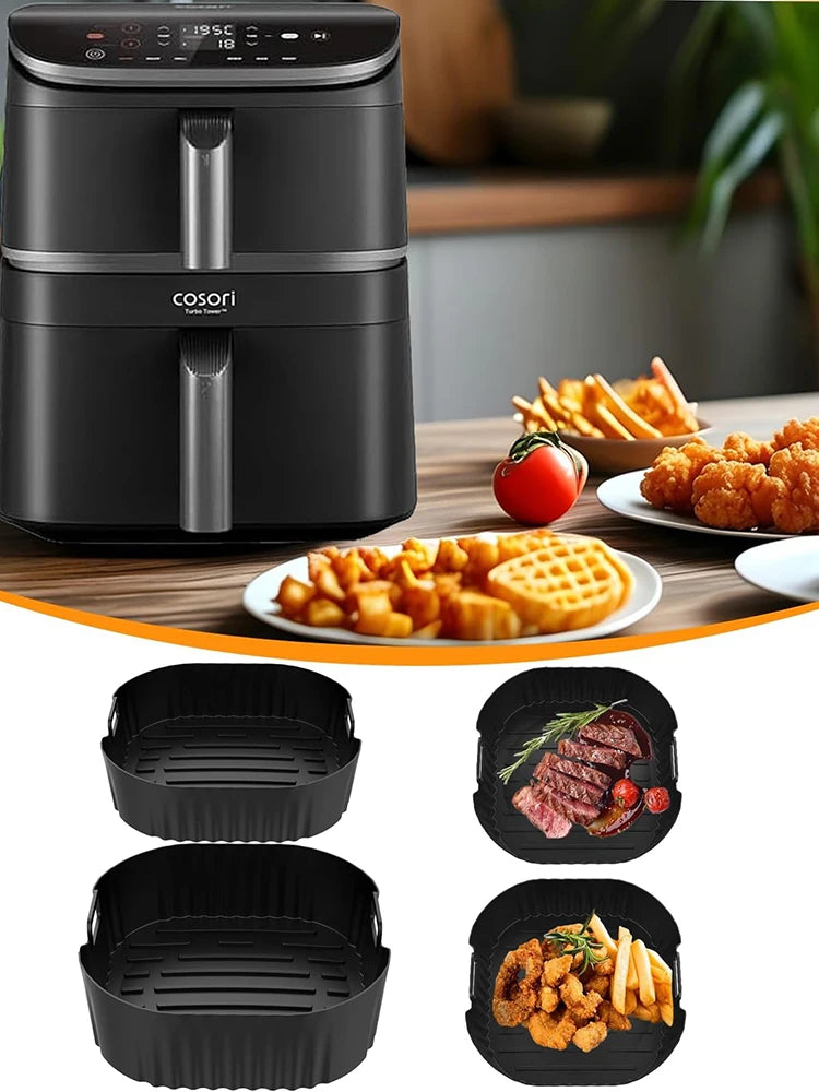 Hot Air Fryer Silicone Mould - Exclusive for Cosori Turbo Tower/Turbo Tower Pro/Smart 10.8L Double Stack Airfryer Baking Mold
