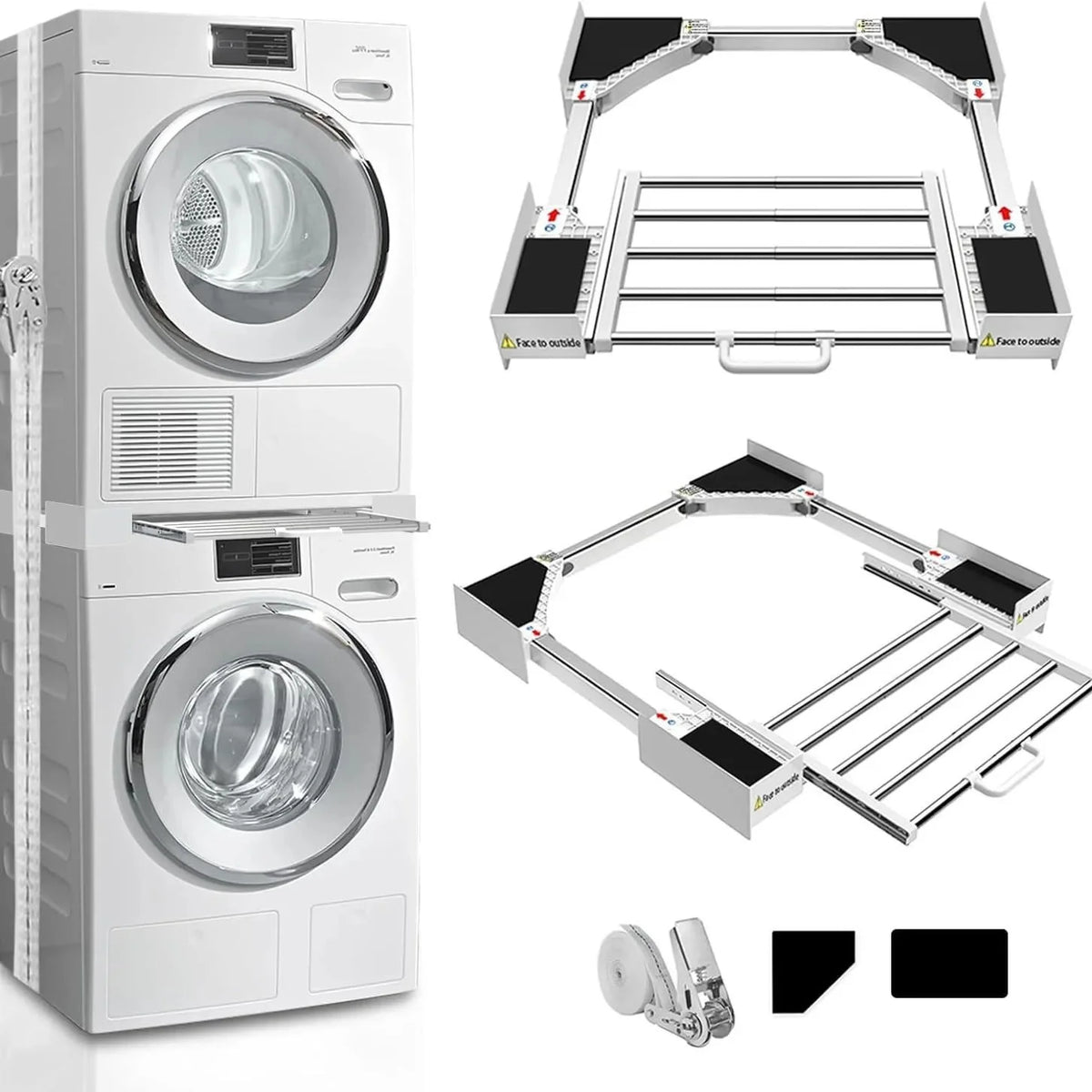 Washer & Dryer Stacking Kit with Pull-Out Drying Rack
