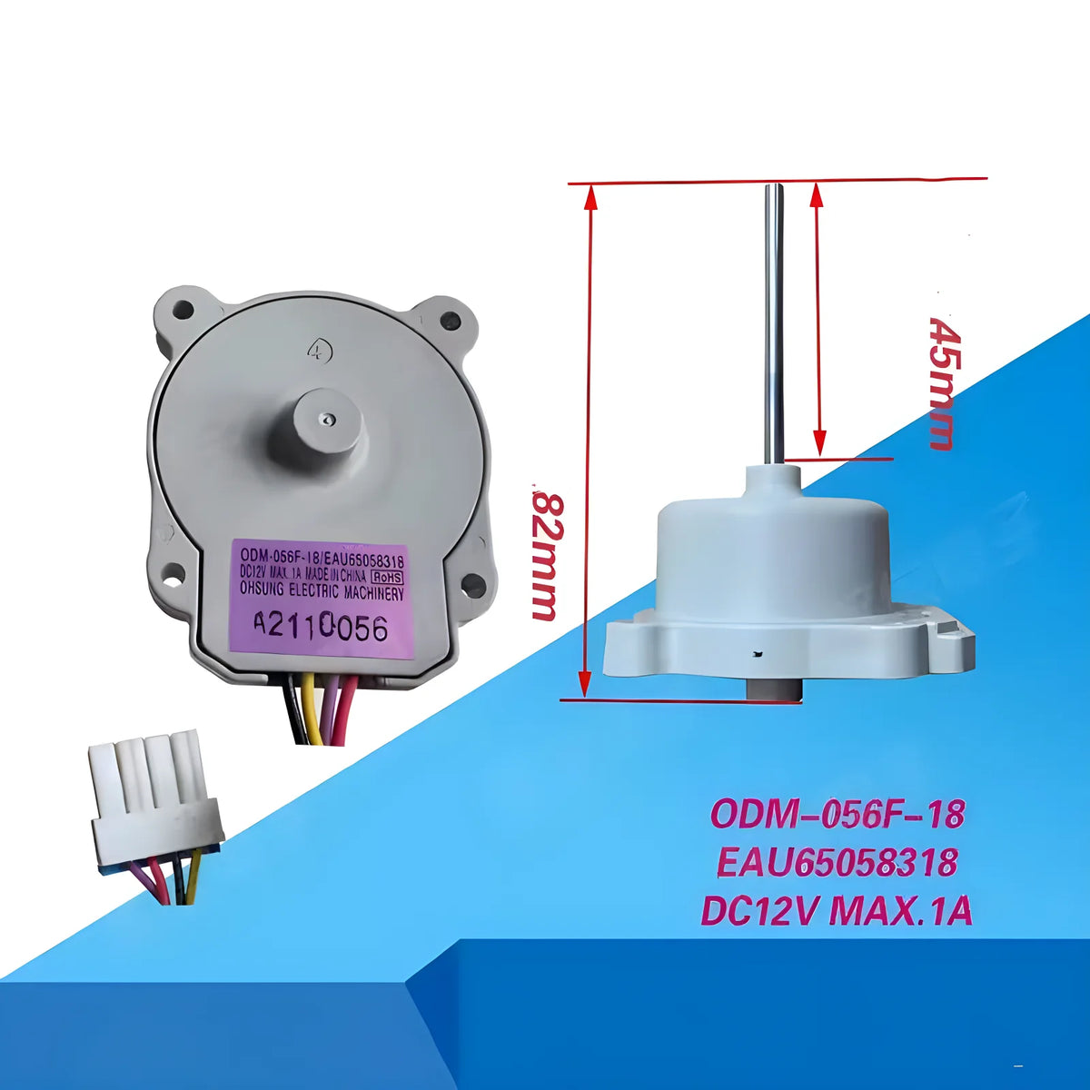 Replacement Refrigerator Fan Motor — 12V — EAU65058318 / ODM-056F-18 Reference