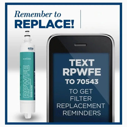 High Flow Refrigerator Filter Cartridge Replacement No Chip RPWFE PFE GFE Compatible Easy Fit
