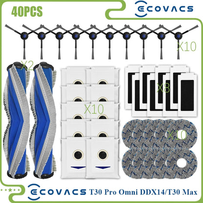 For Ecovacs Deebot T30 PRO OMNI / T30 Max / T30 / DDX14 Vacuum Cleaner Main Side Brush Filter Mop Cloth Replacement Parts