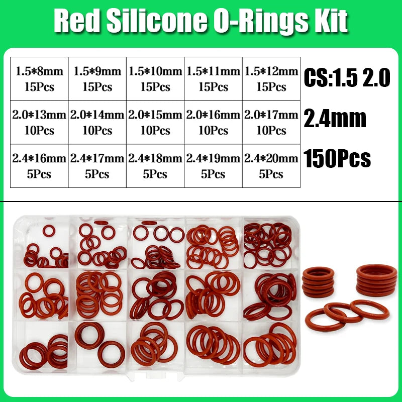 Silicone Red O Ring VMQ ORing Sealing Washer High Temperature Car Automotive Conditioner Plumbing Gaske