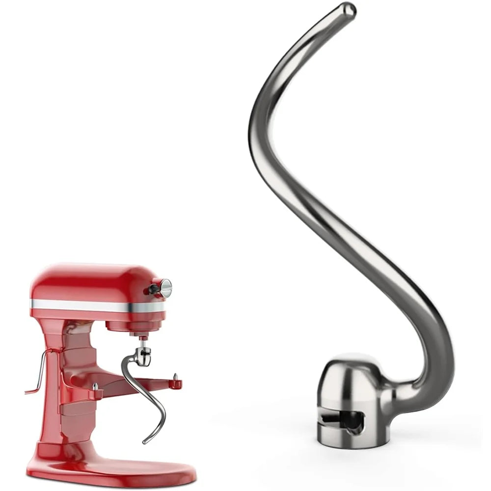 Stainless Steel Dough Hook for KitchenAid 5QT-6QT Bowl-Lift Stand Mixers, Fits Professional 5 Plus, Pro 600 Series, KV25, KP26