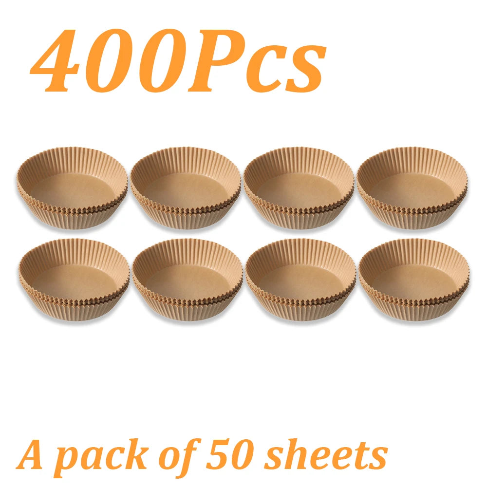 50-500Pcs Disposable Air Fryer Paper Oven Paper Nonstick Air Fryer Baking Paper Round Square Air Fryer Paper Kitchen Accessory