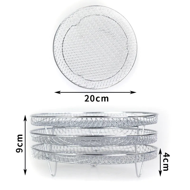 8 inch Air Fryer Racks, Air Fryer Accessories, Baking Rack,Round Stackable Grill, Fit All Airfryer 4.2Qt - 5.8Qt