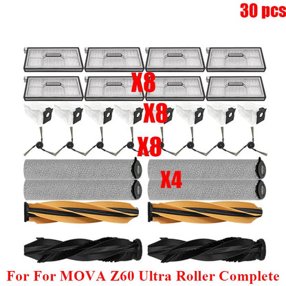 Accessories For MOVA Z60 Ultra Roller Complete/ Z60 Ultra Roller SA/ Trouver Z60 Ultra Parts Main Side Brush Mop Dust Bag Filter