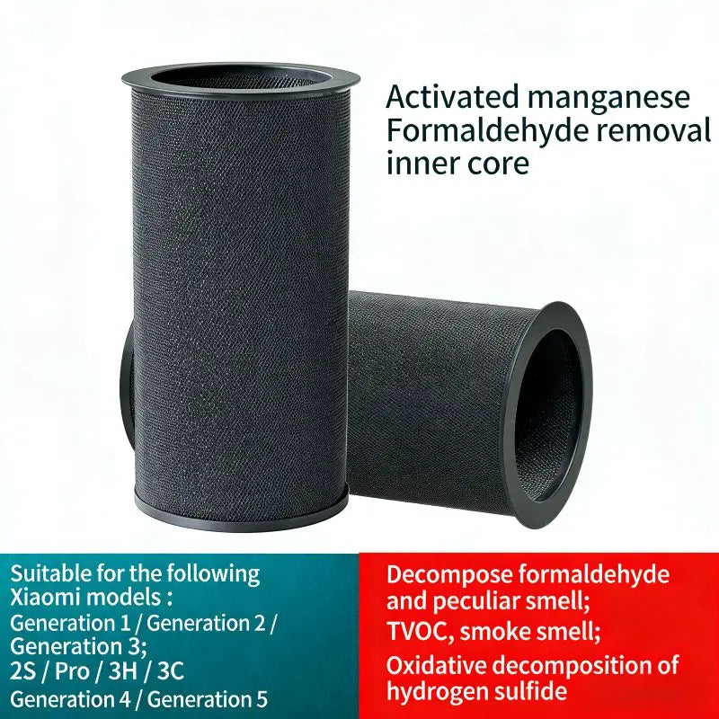 2-Year Lifespan Formaldehyde Removal Replacement Inner Filter For Xiaomi Filter Inner Activated Manganese Cartridge