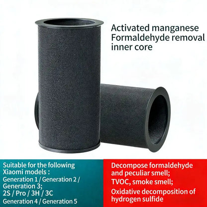 2-Year Lifespan Formaldehyde Removal Replacement Inner Filter For Xiaomi Filter Inner Activated Manganese Cartridge