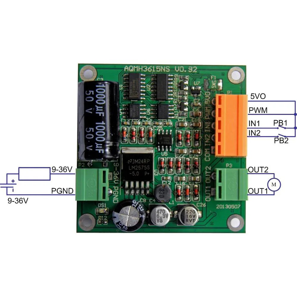 DC Motor Drive Board 12V 24V 36V 360W Motor Speed Controller Forward Reverse for Arduino Smart Car Rotation Motor Controller