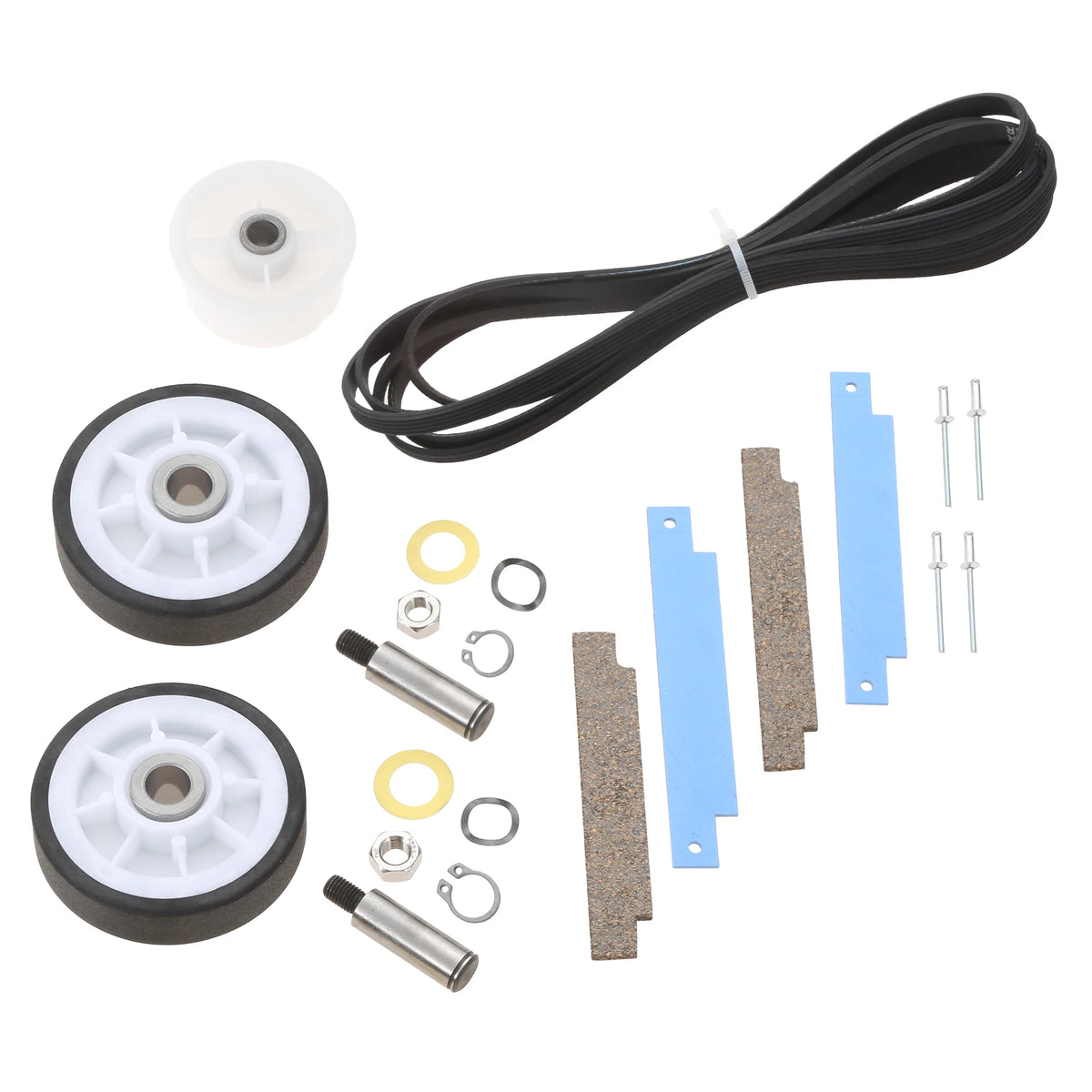 12001541 Dryer Drum Roller Kit 306508 Drum Bearing Kit WP63700340 Idler Pulley WP33002535 Drum Belt for Maytag Compatible with Kenmore Crosley