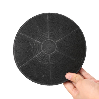2pcs Round Range Hood Activated Carbon Filter 175x15mm Black Mesh Kitchen Stove Hood Charcoal Filter Odor Absorption